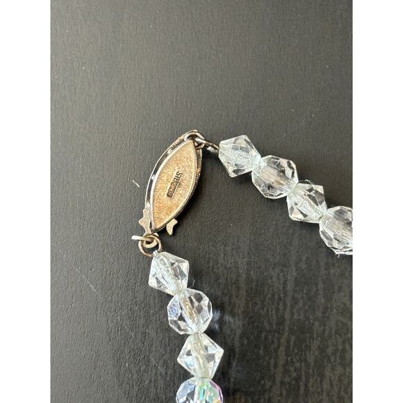 Vintage / Antique Faceted Glass Beaded Necklace Sterling Silver Clasp Chain - Picture 5 of 5